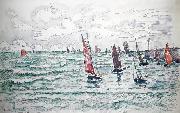 Paul Signac Audierne, Return of the Fishing Boats Spain oil painting artist